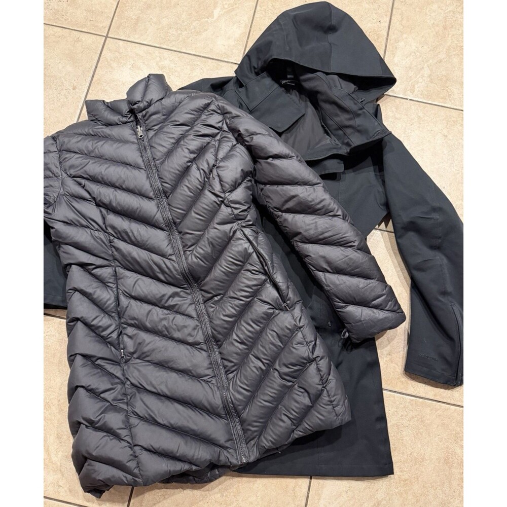 Patagonia Tres 3 in 1 Parka Black Down Jacket Womens Sz Medium Puffer READ